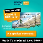 Gratis HiSense Smart TV (43" of 65") t.w.v. € 649,-