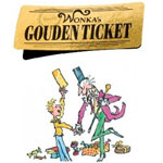 Gratis Magnetische Boekenlegger Wonka's Gouden Ticket
