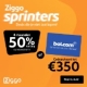 Ziggo 6 maanden 50% korting + Streamingdienst t.w.v. € 215 of Bol cadeaukaart tot € 350